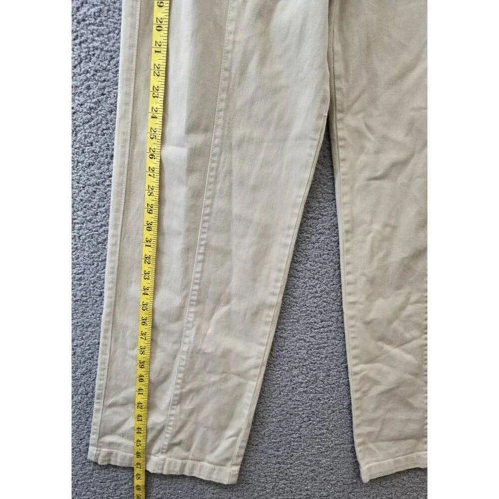 BOSS Orange Wide-Leg Denim Jeans Women's 8 Beige Belt Loops Zip & Button Closure - Picture 14 of 15